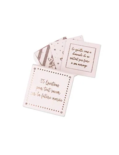 Generique – Boite de Jeu de 35 Cartes Questions EVJF Rose Gold 7 x 7 cm