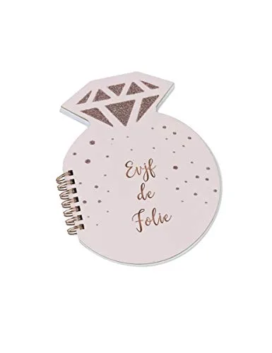 Artifetes Carnet Diamant EVJF de Folie Rose Gold 68 Pages 14 x 18 cm – Rose – Taille Unique