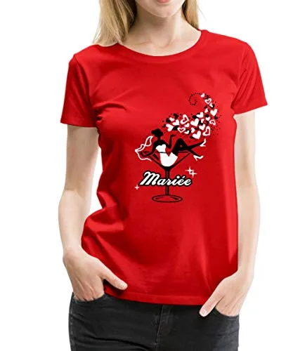 Spreadshirt® EVJF Future Mariée avec Cœurs T-Shirt Premium Femme