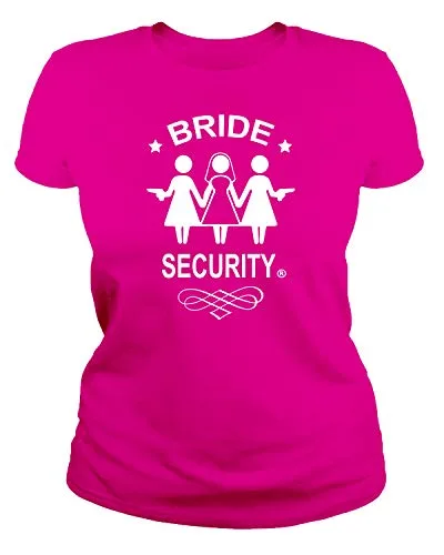 IDEAMAGLIETTA T-Shirt pour Enterrement de Vie de Jeune Fille : Bride Security Mariée, T-Shirt, idée Cadeau Amusante…