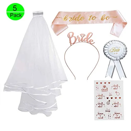 Bride to Be Echarpe, Bride to Be Sash, Voile de mariée, Badge, Diadème de Mariage, Tatouage temporaire déguisement…