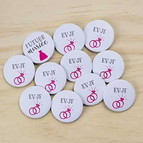 Bestdayever Badges Accessoires Mariage 10 EVJF + 1 Future mariée …