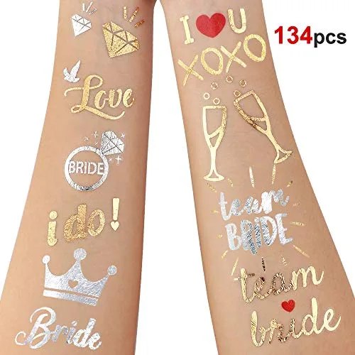 HOWAF 134 Tatouage EVJF, Team Bride Tatouages Éphémères Bride Tatouage Enterrement De Vie De Jeune Fille Accessoire…