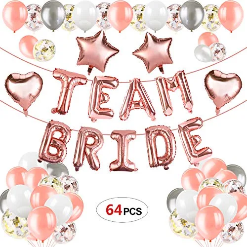 HOWAF 73pcs Hen Party Décoration Foil Ballons Rose Or Ballons Confettis Ballons Décoration Enterrement de Vie de Jeune…