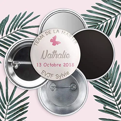 Badge,EVJF,mariage, team, papillon, enterrement de vie de jeune fille
