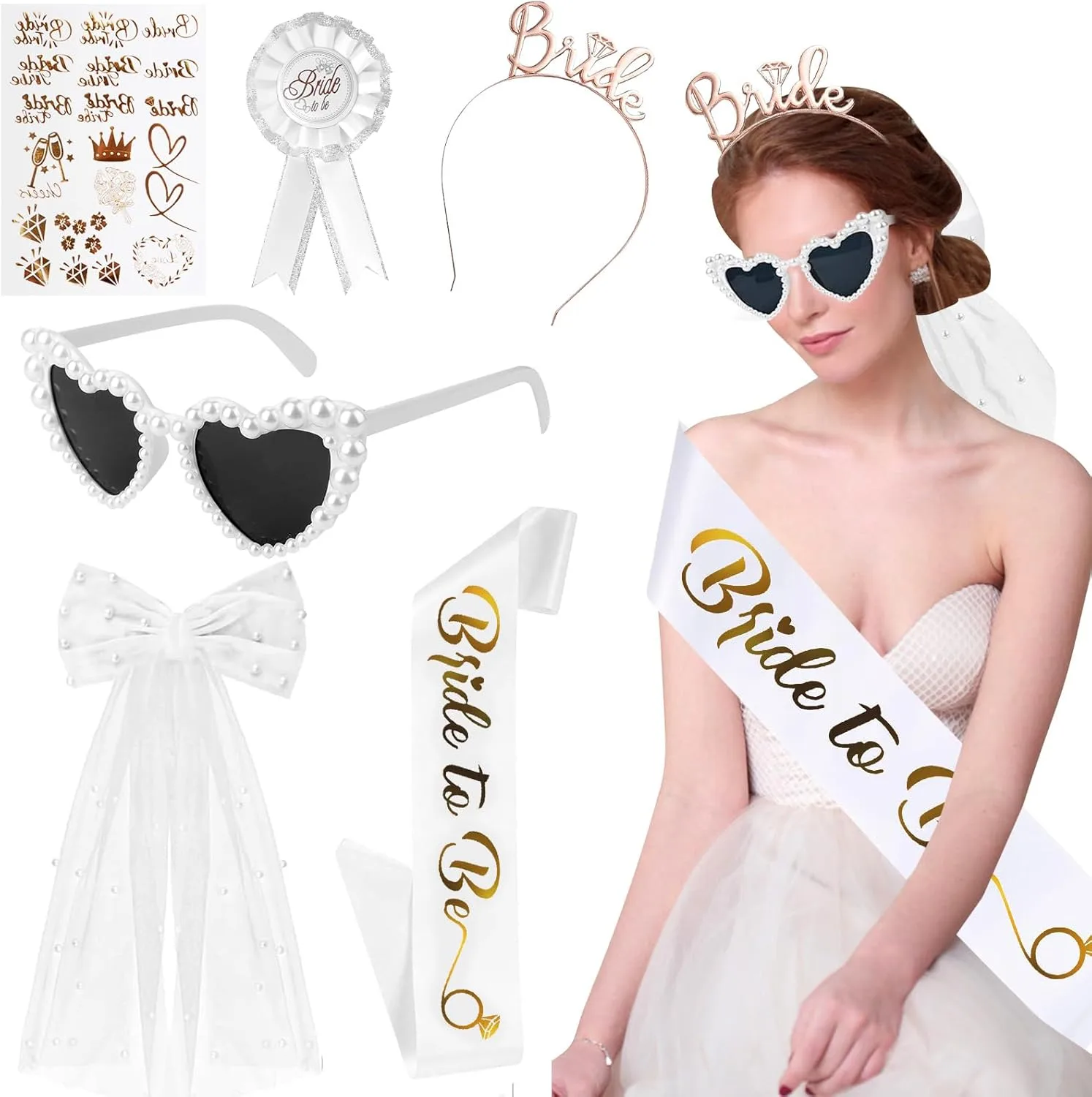 Kit accessoires EVJF mariée : 6 pièces